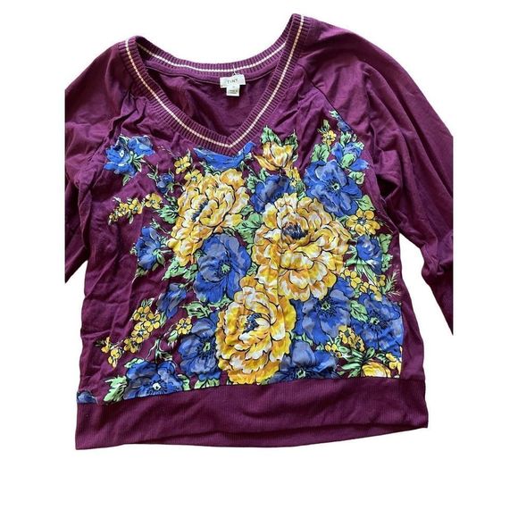 Tiny for Anthropologie Ashlee Floral V-Neck Top Shirt size small - Picture 7 of 10